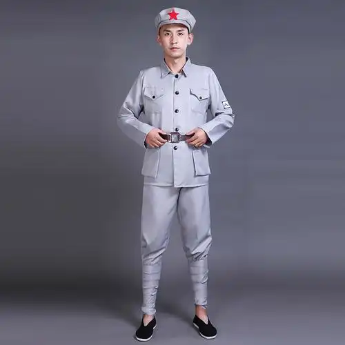 八路军军装大合唱演出服男女红歌比赛红军成人新四军民族服装