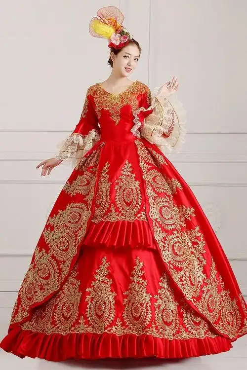 出租17世纪欧式皇家贵族公主欧洲宫廷礼服朱丽叶国外民族服装