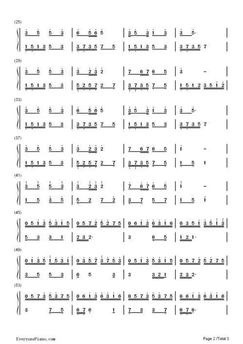 军港之夜-eop教学曲双手简谱预览2-钢琴谱文件(五线谱,双手简谱,数字