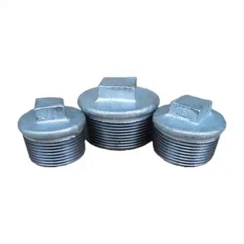 镀锌堵头4分6分1寸外螺纹玛钢管堵水管丝扣连接丝堵闷堵带边闷头 6分