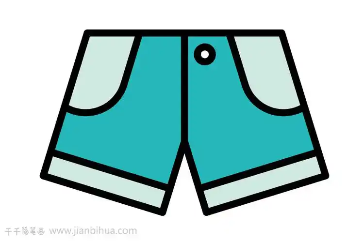 线条简单的短裤简笔画