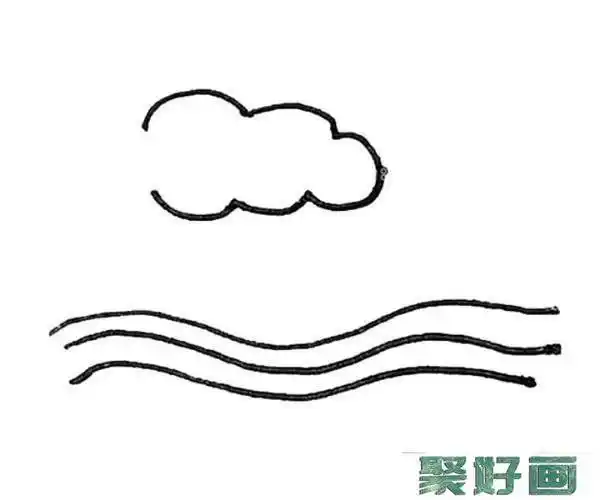 浪花简笔画湖水波浪简笔画美丽的海浪简笔画图片画法儿童学画海浪简笔