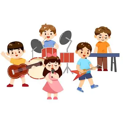 节展板背景卡通音乐班招生简约手绘彩色音符展板背景彩色音乐音符音乐