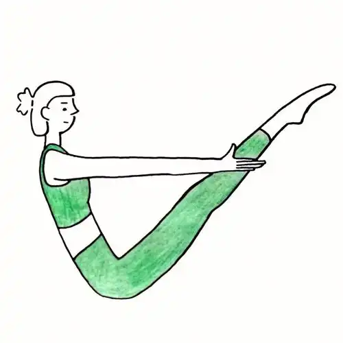 极简手绘瑜伽体式22船式