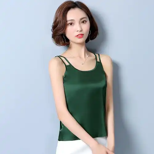 2018夏季新款仿真丝吊带背心女桑蚕丝性感修身百搭真丝打底吊带衫
