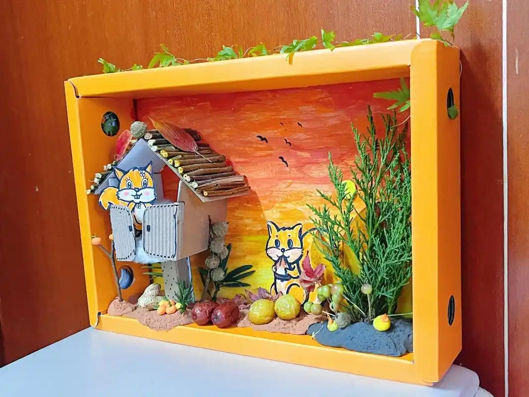 关于幼儿园秋天主题 鞋盒制作故事盒 1 找一个合适大小的盒子或者鞋盒