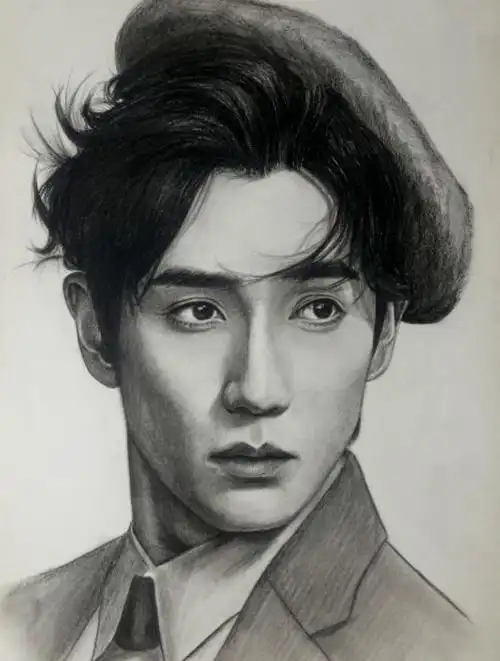 美术生学霸画出的明星素描栩栩如生好似真人网友跟照片一样