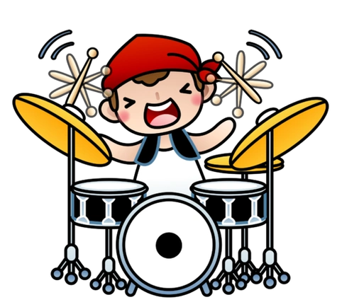 小孩子打鼓简笔画