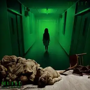 3d立体恐怖女鬼墙纸密室逃脱惊悚主题暗黑壁纸剧本杀鬼屋背景壁画