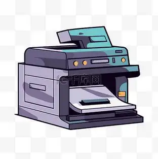 复印机剪贴画卡通打印机与信封 向量