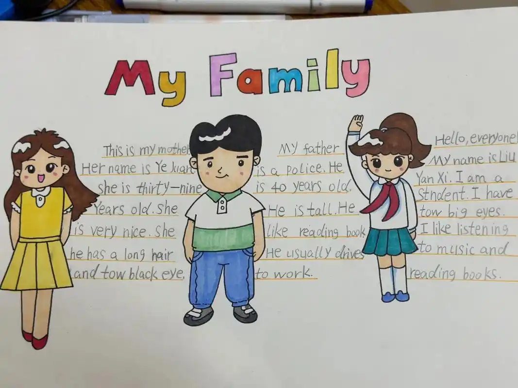 my family英语手抄报#小学生手抄报 #手抄报模板 # - 抖音