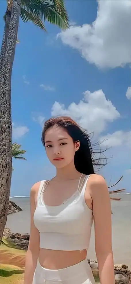 韩国女星jennie演出服又惹争议,衣服小到露肚脐,肚子上赘肉明显