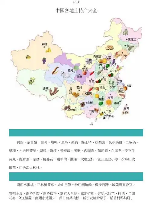 我国各地土特产大全