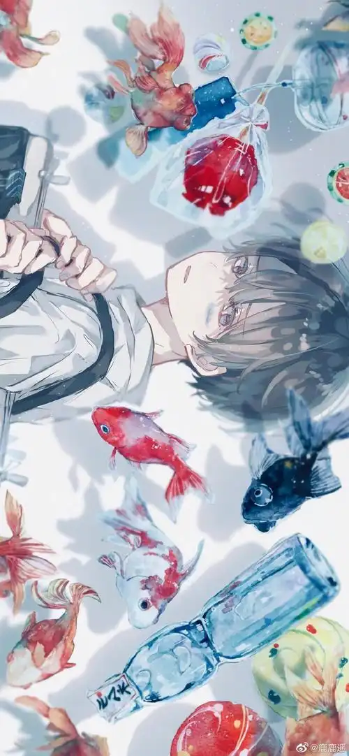cr:@见水印 手绘插画/漫画少女/可爱卡通/旧漫壁纸/锁屏屏保/聊天背景