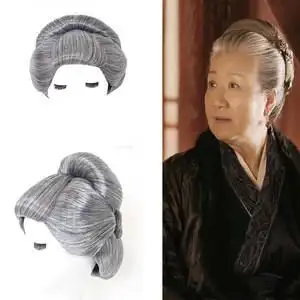 汉服古装老太太假发孟婆太后头套话剧演出老太婆花白整顶造型发套