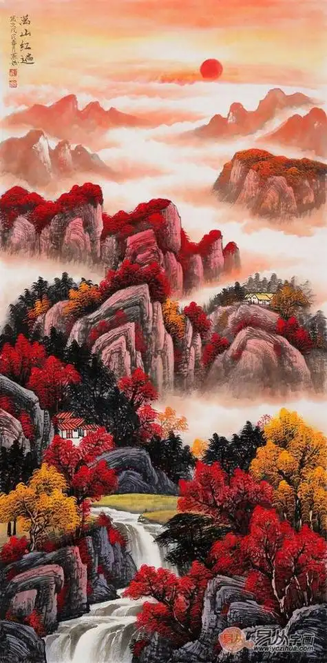 国画鸿运当头山水画鸿运当头国画山水图片大全集