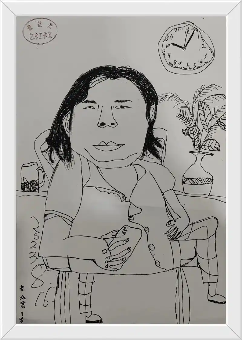 徒弟的画《我的老师》… #随手画 #想画就画 #黑白线描画  - 抖音