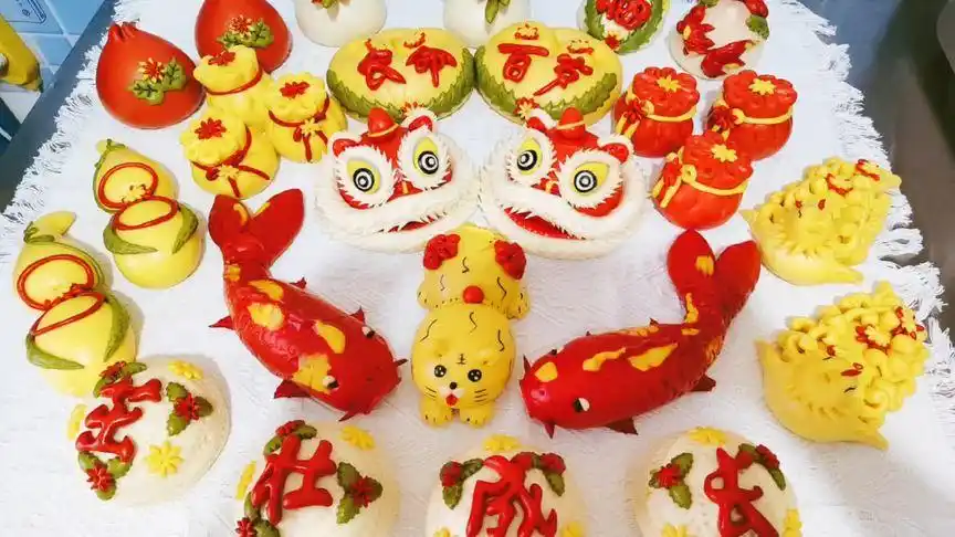 花样馒头 百岁套餐,祝小宝贝百岁快乐,健康成长,一生平安!