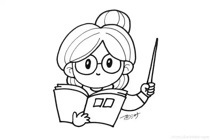 女英语老师简笔画简单漂亮