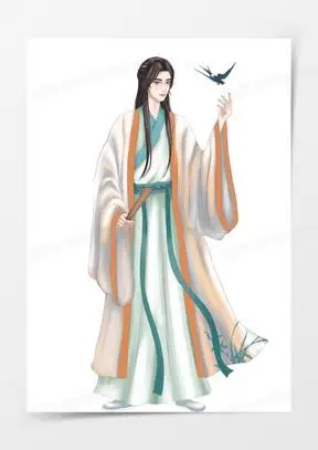 手绘古装男子古风美男素材