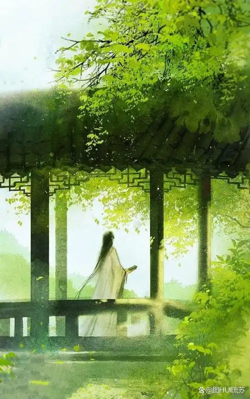 古风春意绿色壁纸