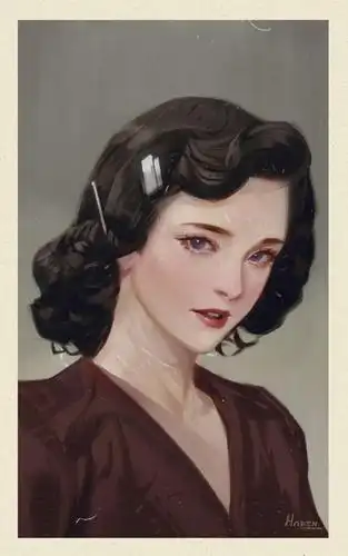 韩国插画师笔下的一组美式复古插画,笔触娴熟,人物韵味十足