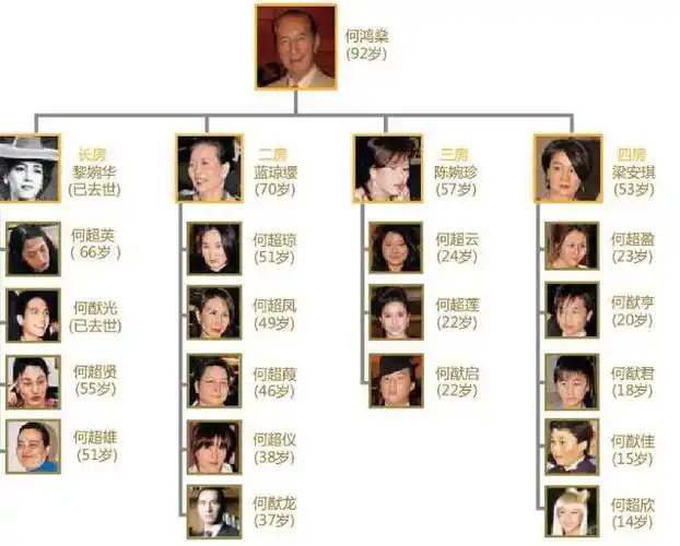 赌王何鸿燊家的关系图