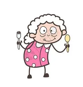 卡通外婆展示utensils矢图片素材