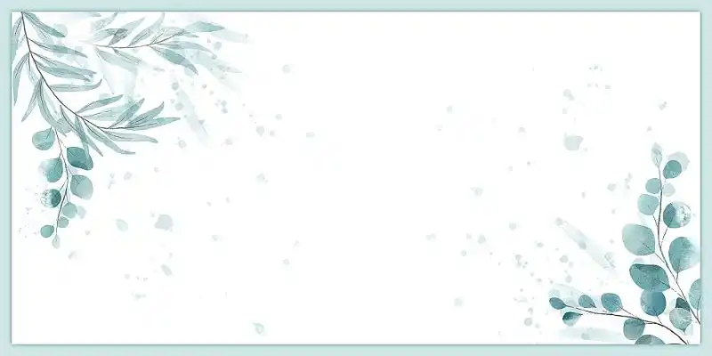 绿色小清新树叶婚礼婚庆邀请函信纸展板背景