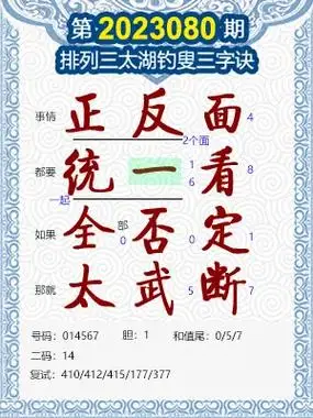 第2023080期排列三太湖钓叟 藏机图.第2023080期 - 抖音