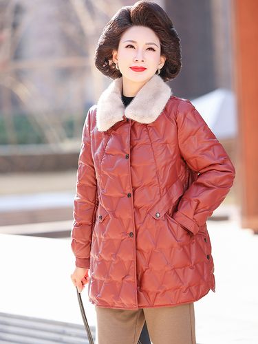 2022年羽绒服中老年洋气妇女中年保暖新款鸭绒白鸭绒中老年女装