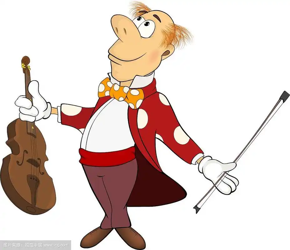一个小提琴家卡通