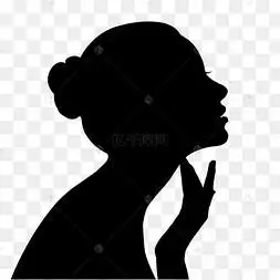 黑色美女侧面剪影素材