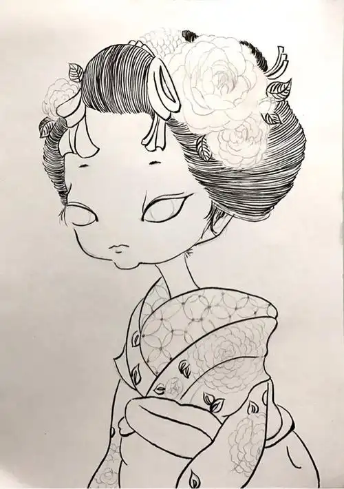 艺妓超详细马克笔绘画教程