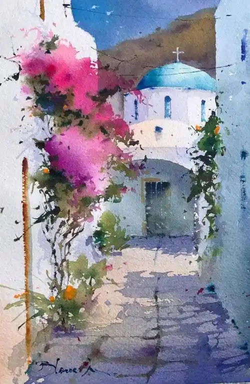 一眼沦陷她生活在热情的西班牙小城笔下的水彩却似水柔情