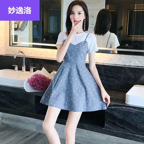 件小矮个子可爱连衣裙女生中大学生热夏天衣服150小个子穿搭今年流行