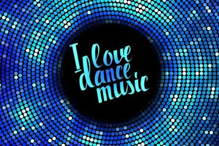 我爱舞蹈音乐蓝色字体图片