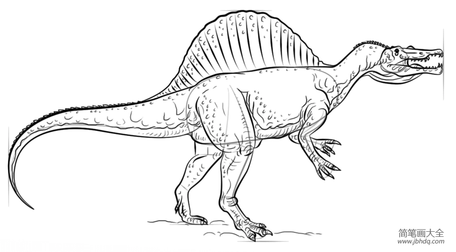 棘龙怎么画棘龙简笔画简单彩色