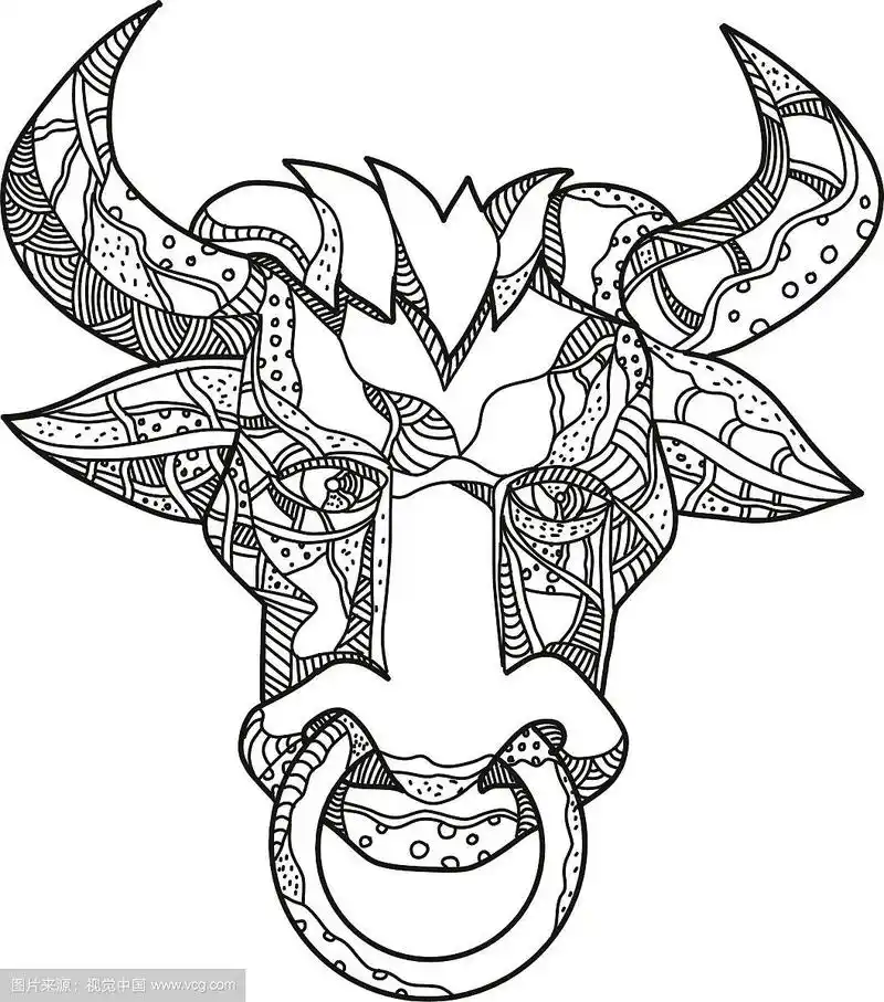 pinzgauer牛头正面涂鸦艺术