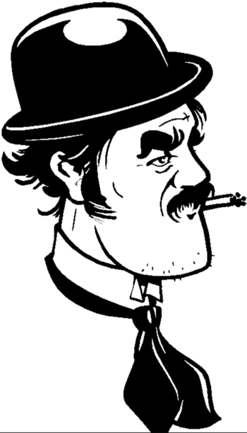 抽烟的人物老大叔