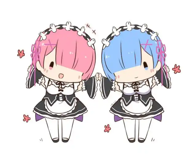 蕾姆拉姆~ 喜欢双子-w- _ 无萌妹子人生不饱满 插画 q版 萌 王者荣耀