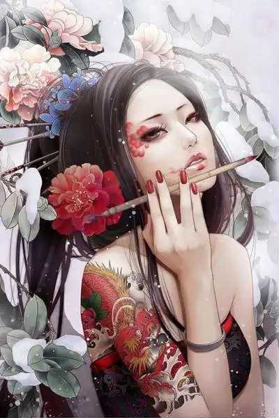 谁有这套纹身动漫女高清图