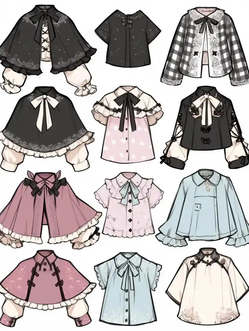 秋冬短款外套服装设计参考素材!#服装设计 - 抖音