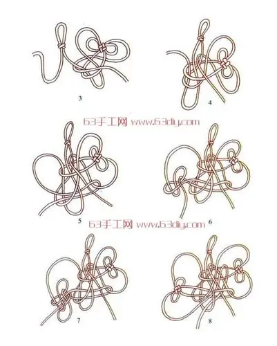 团锦结蝴蝶编法 团锦花蝶结图解_63手工网