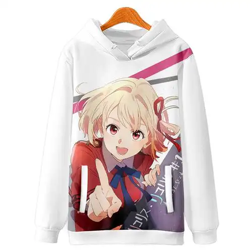 lycoris recoil莉可丽丝外套泷奈千束cos二次元动漫白色卫衣连帽 01
