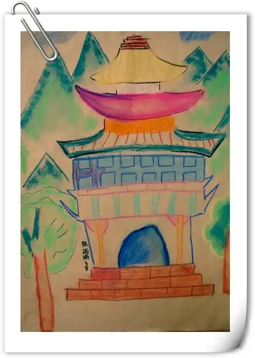 安乐提高班 色粉画--寺庙