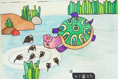 小蝌蚪找妈妈_蜡笔画-画画图片大全