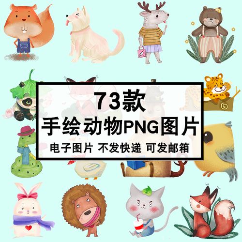 可爱卡通手绘小动物png图片 兔子狐狸老虎松鼠熊猫透明底免抠素材