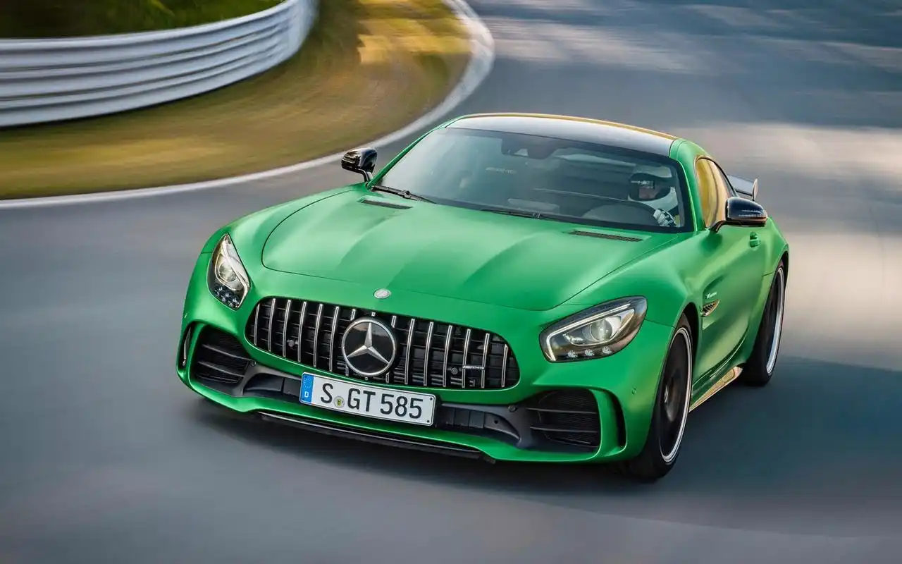 绿色奔驰amggtr炫酷超跑汽车高清桌面壁纸