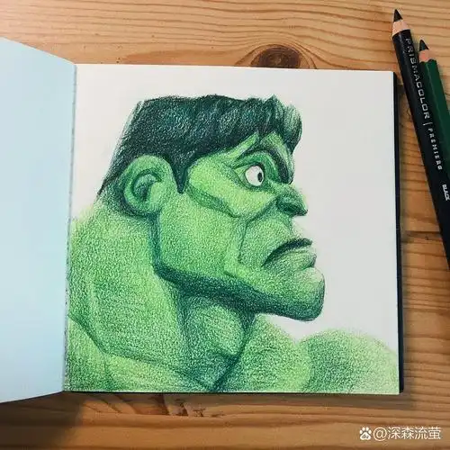 彩铅手绘|绿巨人
